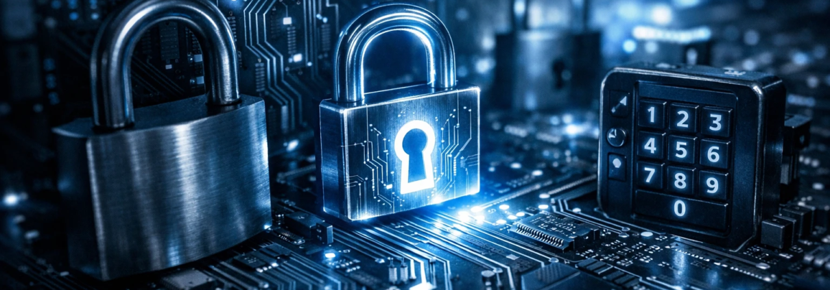 photographic imagine a mesmerizing abstract composition that intertwines the intricate patterns of a circuit board with the imagery of padlocks and di 1